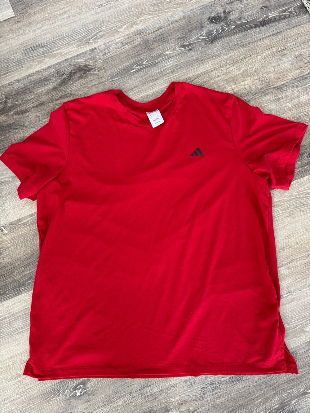 Adidas Men’s Red Performance T-Shirt - Picture 1 of 3